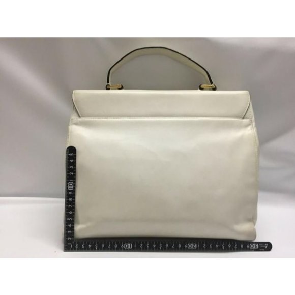 Prada Vitello Daino Handle Style Purse Super Soft White Leather Satchel - Picture 2 of 9